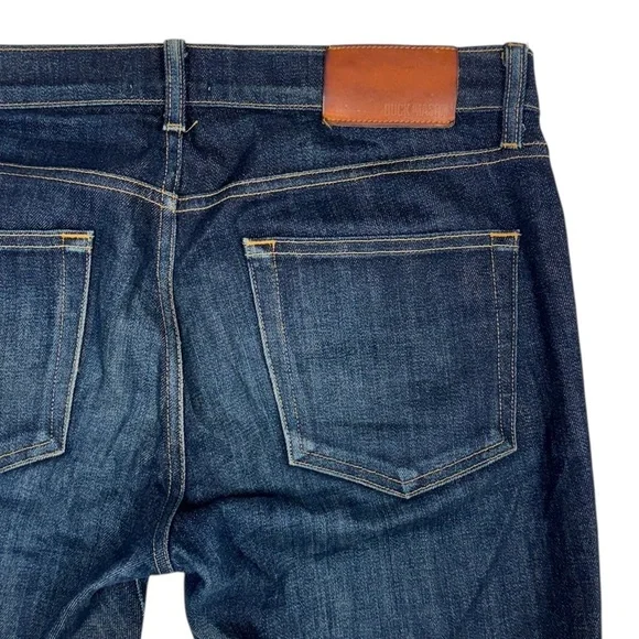 Buck Mason Jeans Mens 33x31 Blue Selvedge Denim Slim Dark Wash Faded USA Made - Picture 5 of 14